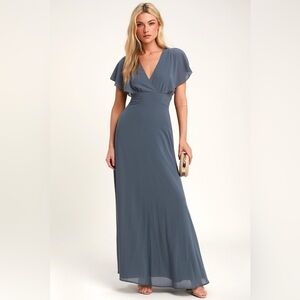 Lulus XS bluish grey floor length dress
